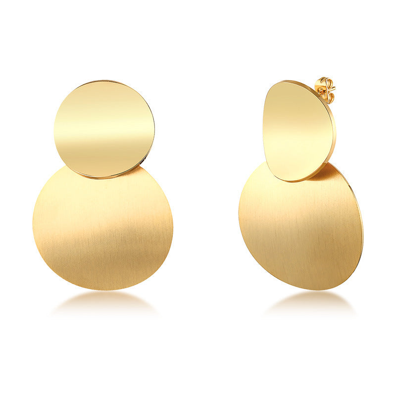 Double Moon 18K Gold Plated Round Earring