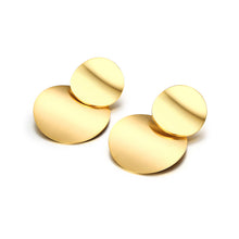 Load image into Gallery viewer, Double Moon 18K Gold Plated Round Earring
